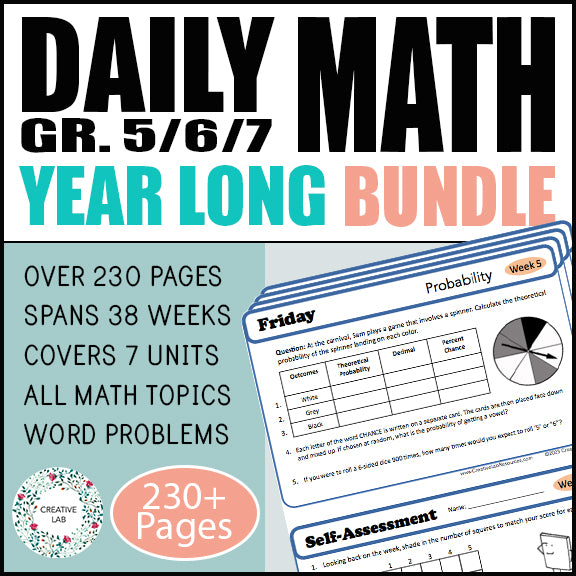 SPIRAL DAILY MATH - All Year Round // Grades 5-7