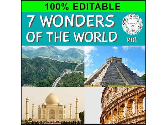 7 Wonders of the World Research Project - 100% Editable // Teaching Resource // No Prep Classroom //