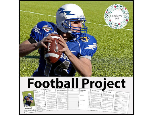 Football Research Project - PBL Project Based Learning // Printable Teaching Resource // No Prep Classroom //