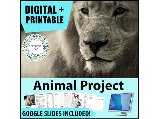 Animal Research Project - Adaptations and Evolution - PBL // Printable Teaching Resource // No Prep Classroom // Project Based Learning