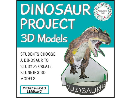 Dinosaur Research Project - 3D Models - PBL // Printable Teaching Resource // No Prep Classroom // Project Based Learning