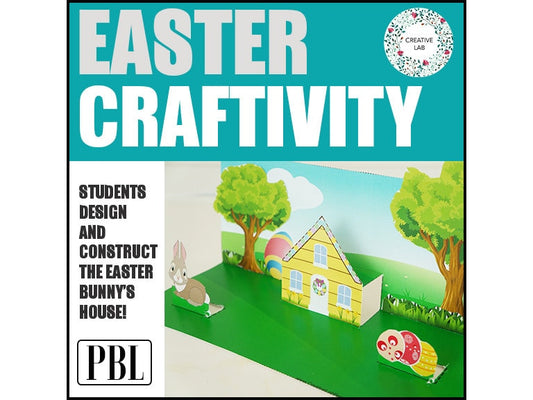 Easter Bunny's House Scene 3D Craftivity // Printable Teaching Resource // No Prep Classroom //