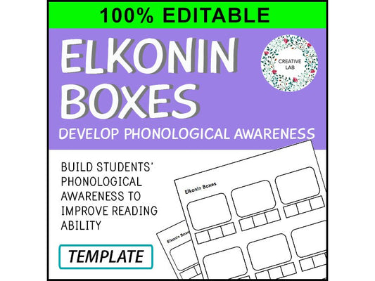 Elkonin Boxes - Phonological Awareness - Reading Strategies // 100% Editable // Printable Teaching Resource // No Prep Classroom //