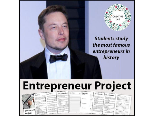 Entrepreneur Research Project - PBL // Printable Teaching Resource // No Prep Classroom //