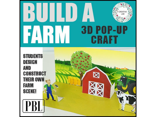 Farm Barn Scene 3D Craft Activity // Printable Teaching Resource // No Prep Classroom //