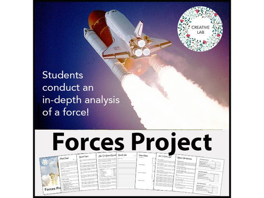 Forces Research Project - PBL Project Based Learning // Printable Teaching Resource // No Prep Classroom //