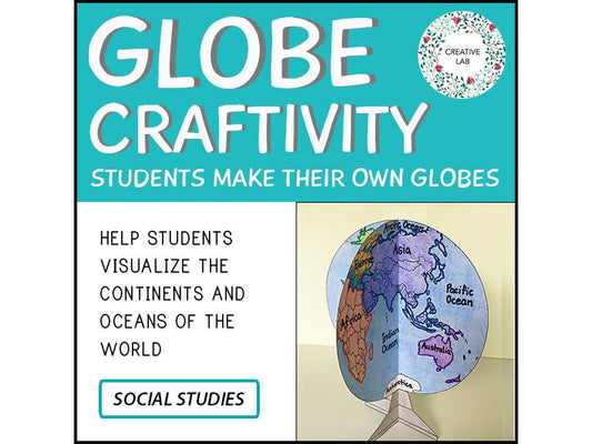 Mapping Craft Activity - 3D Globe World Map // Printable Teacher School Resource // Earth Sciences, Geography, Earth Day