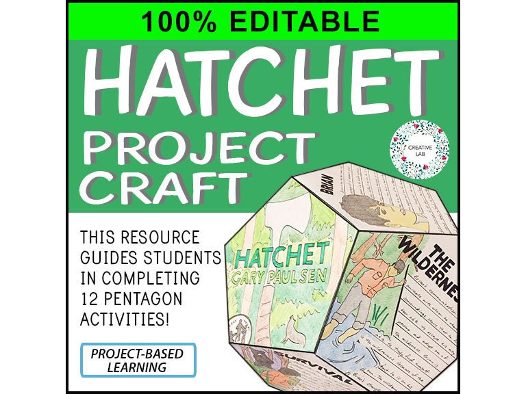 Hatchet - Book Novel Study Project Craft - 100% Editable // Printable Teaching Lesson School Resource // No Prep Classroom / English Reading