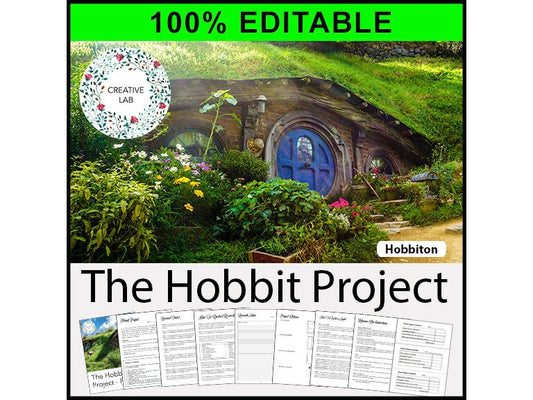 The Hobbit Book Research Project - 100% Editable // Printable Teaching Lesson School Resource // No Prep Classroom // English Reading