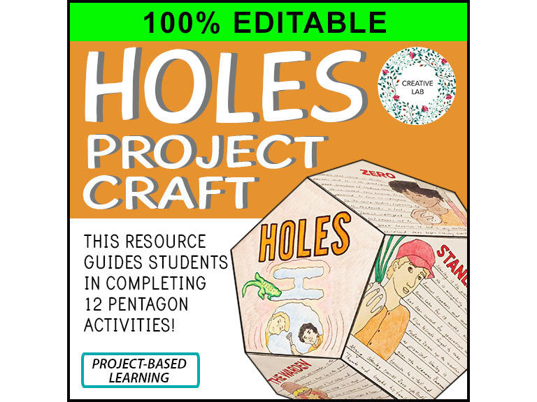 Holes Novel Study Project Craft - 100% Editable // Printable Teaching Lesson School Resource // Reading Literature English Language Arts