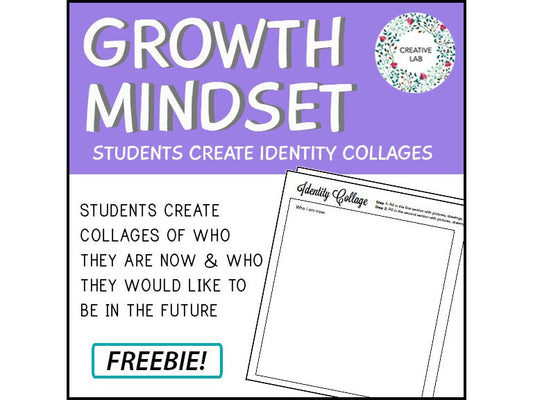 Growth Mindset - Identity Collage // Printable Teaching Lesson School Resource // No Prep Classroom //