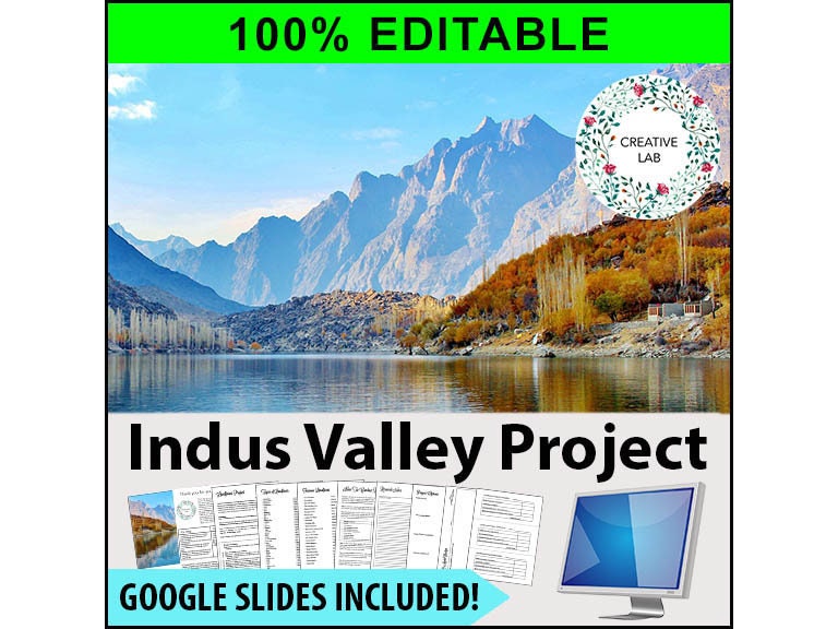 Indus Valley Civilization Research Project - 100% Editable // Printable Teaching Lesson School Resource / Social studies history ancient