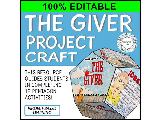 The Giver - Novel Study Project Craft - PBL // Printable Teacher School Resource // No Prep Classroom // Book Report // Reading // English