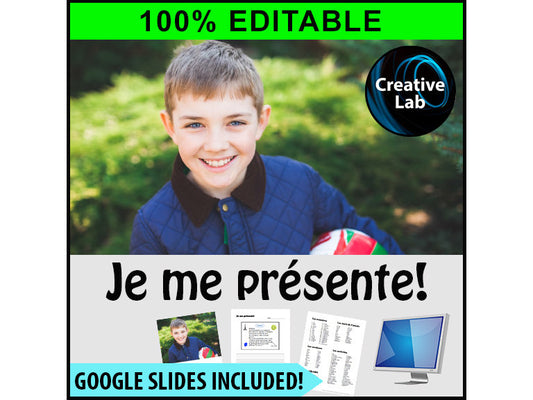 Je me presente! All About Me French Assignment 100% Editable// Printable Teaching Lesson School Resource // No Prep Class // French Lesson