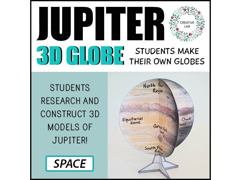 Jupiter 3D Planet Model Research Project // Printable Teaching Lesson School Resource // No Prep Geography // Space Science Astronomy