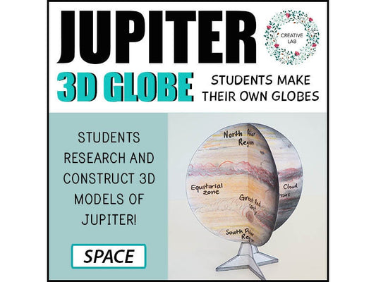 Jupiter 3D Planet Model Research Project // Printable Teaching Lesson School Resource // No Prep Geography // Space Science Astronomy