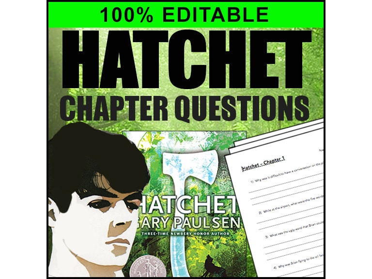 Hatchet - Book Chapter Comprehension Questions & Answers - 100% Editable // Printable Teacher School Resource // English Literature Reading