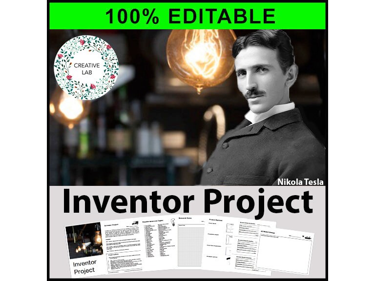 Inventor Research Project - 100% Editable // Printable Teaching Lesson School Resource // No Prep Classroom // English Science Computer