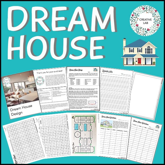 Math Multi-Digit Multiplication Project - Dream House - Area & Perimeter // Printable Teaching Resource // No Prep Classroom //