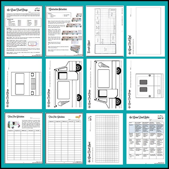 Math Craft Multiplying Decimals Project - Design an Ice Cream Truck - Area // Printable Teaching Lesson Resource // No Prep Classroom //