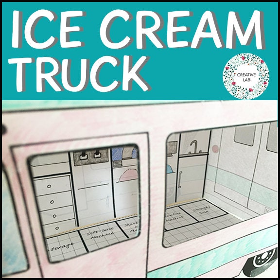 Math Craft Multiplying Decimals Project - Design an Ice Cream Truck - Area // Printable Teaching Lesson Resource // No Prep Classroom //