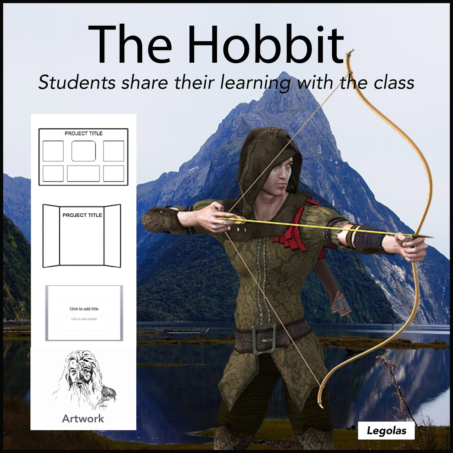 The Hobbit Book Novel Research Project - PBL // Printable Teaching Lesson School Resource // No Prep Classroom // English Reading Literature