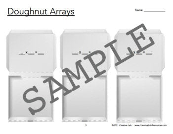 Math Multiplying Donut Arrays 2 - Single Digit Multiplication // Printable Teaching Resource // No Prep Classroom //