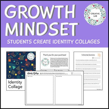 Growth Mindset - Identity Collage - 100% Editable // Printable Teaching Lesson School Resource // No Prep Classroom //