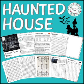 Math Haunted House Design - Area & Perimeter - 100% Editable // Printable Teaching Lesson School Resource // No Prep Classroom //