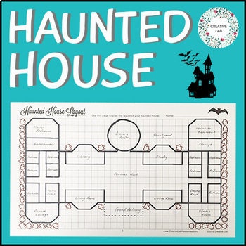 Math Haunted House Design - Area & Perimeter - 100% Editable // Printable Teaching Lesson School Resource // No Prep Classroom //