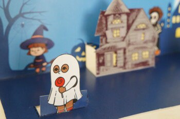 Halloween Haunted House Scene 3D Craft - 100% Editable // Printable Teacher School Resource // No Prep Classroom //