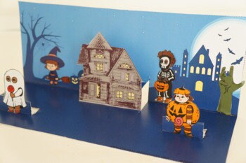 Halloween Haunted House Scene 3D Craft - 100% Editable // Printable Teacher School Resource // No Prep Classroom //