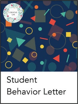 Student Behavior Letter - To Parents - 100% Editable // Printable Teaching Resource // No Prep Classroom // Conflict