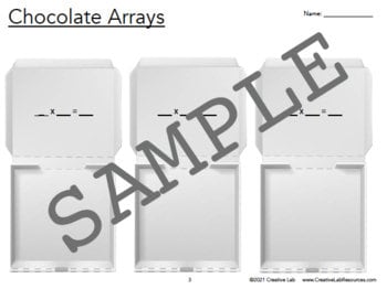 Math Chocolate Arrays 2 - Single Digit Multiplication Worksheets // Printable Teaching Resource // No Prep Classroom //