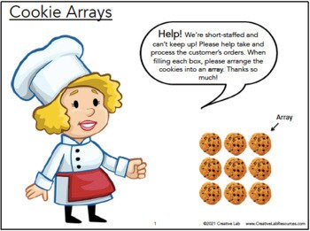 Math Cookie Arrays - Single Digit Multiplication - 100% Editable // Printable Teaching Resource // No Prep Classroom //