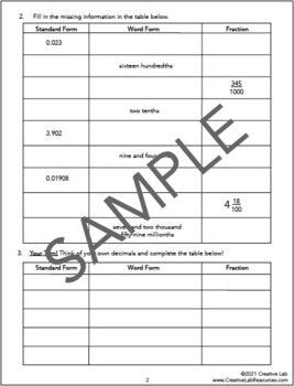 Math Decimals To Fractions - Mixed Numbers - Worksheets // Printable Teaching Resource // No Prep Classroom //