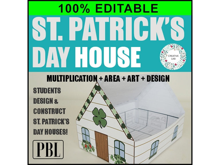 St. Patrick's Day House Craft - 100% Editable // Printable Teaching Resource // No Prep Classroom //