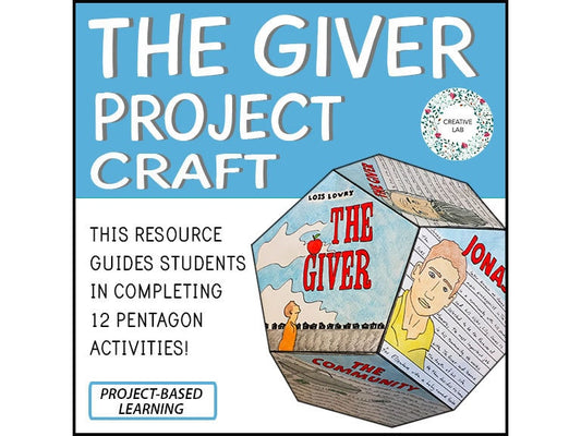 The Giver - Novel Study Project Craft - PBL // Printable Teaching Resource // No Prep Classroom //