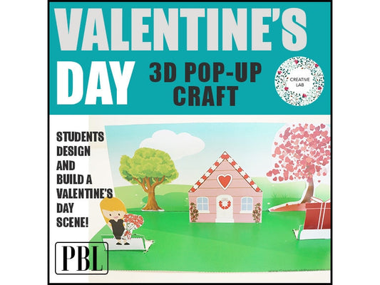 Valentine's Day House Scene 3D Craftivity - // Printable Teaching Resource // No Prep Classroom //