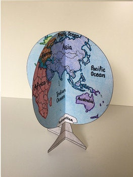 Mapping Craft Activity - 3D Globe World Map - 100% Editable // Printable Teacher School Resource // Earth Sciences, Geography, Earth Day