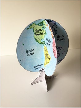 Mapping Craft Activity - 3D Globe World Map - 100% Editable // Printable Teacher School Resource // Earth Sciences, Geography, Earth Day