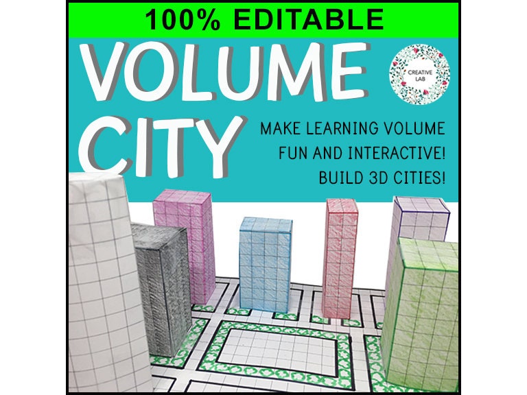 Volume City - Geometrocity Project - 100% Editable // Printable Teaching Resource // No Prep Classroom //