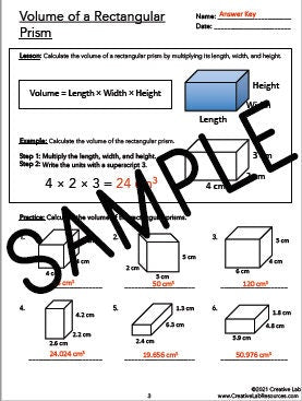 Volume of Rectangular Prisms - Lesson & Practice Questions - 100% Editable // Printable Teaching Resource // No Prep Classroom //