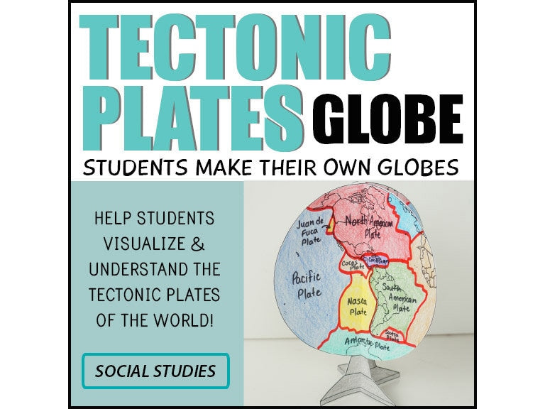 Tectonic Plates Globe - 3D World Map Model // Printable Teaching Resource // No Prep Classroom //