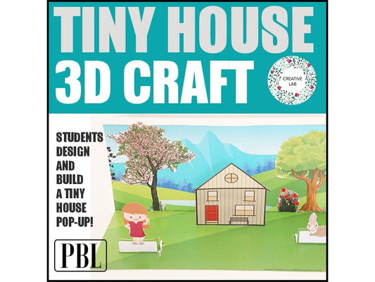 Tiny House Scene 3D Craftivity // Printable Teaching Resource // No Prep Classroom //