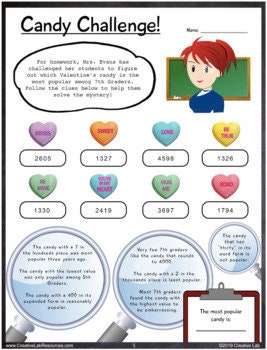 Valentines Day Math Mysteries // Printable Teaching Resource // No Prep Classroom //