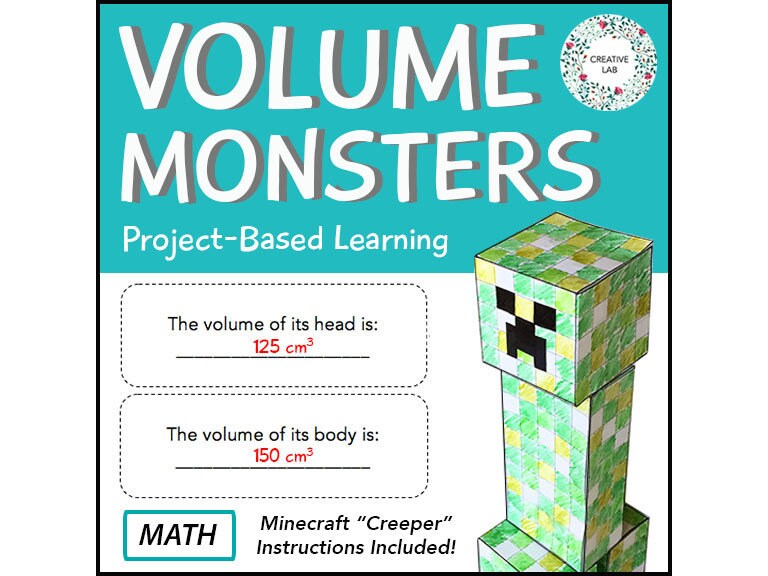 Volume Monsters Project - Math - PBL // Printable Teaching Resource // No Prep Classroom //