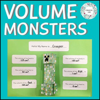 Volume Monsters Project - Math - PBL // Printable Teaching Resource // No Prep Classroom //