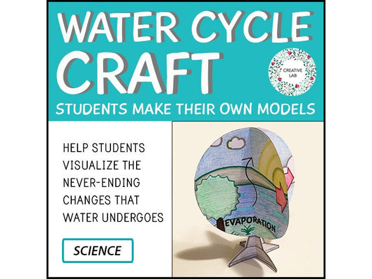 Water Cycle Craft Activity - 3D Model // Printable Teaching Resource // No Prep Classroom //